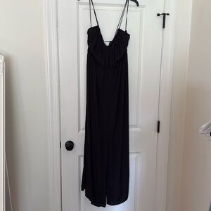 Jumpsuit with tie back and sides